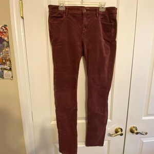 Maroon Corduroy Skinny Pants